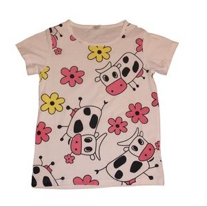 Cow floral print baby tee